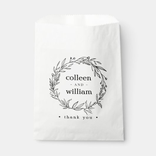 Rustic Folk Wildflower Wreath Bedankzakje (Voorkant)