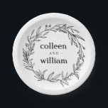 Rustic Folk Wildflower Wreath Wedding Papieren Bordje<br><div class="desc">Rustic Folk Wildflower Wreath Wedding Paper Bord - zoet decor,  perfect voor tuin-,  boerderij-,  schuur- of handgemaakte bruiloften.</div>