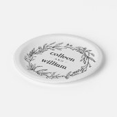 Rustic Folk Wildflower Wreath Wedding Papieren Bordje (Gekanteld)