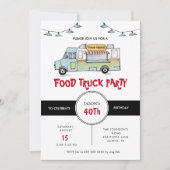 Rustic Food Truck Birthday Party Invitation Aankondiging (Voorkant)