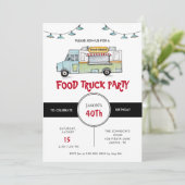 Rustic Food Truck Birthday Party Invitation Aankondiging (Staand voorkant)