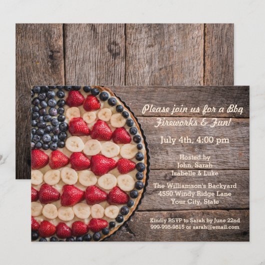 Rustic Foodie op 4 juli 2010 Amerikaanse Vlag Pie Kaart (Voorkant / Achterkant)