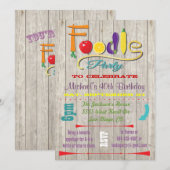 Rustic Foodie Party Uitnodigingen (Voorkant / Achterkant)