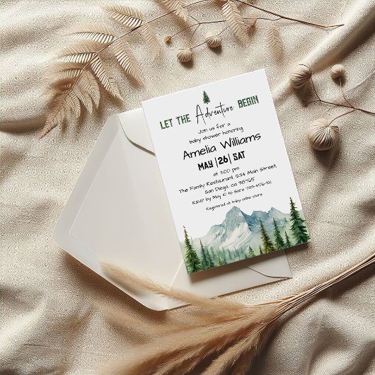 Rustic Forest Adventure Baby shower Invitation Kaart