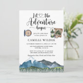 Rustic Forest Adventure Waterverf Baby shower Kaart (Staand voorkant)