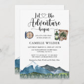 Rustic Forest Adventure Waterverf Baby shower Kaart (Voorkant / Achterkant)