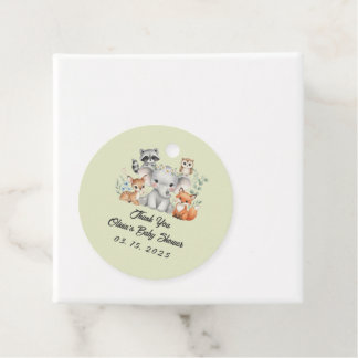 Rustic Forest Animals Greenery Dank u Bedankjes Labels