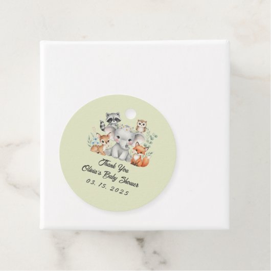 Rustic Forest Animals Greenery Dank u Bedankjes Labels (In situ)