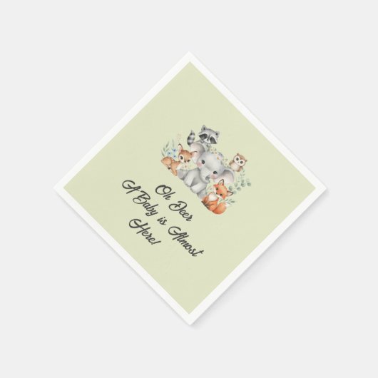 Rustic Forest Animals Greenery Party tafelgerei Servet (Hoek)