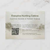 Rustic Forest Antler Deer Hunting Cabins QR-code Visitekaartje (Achterkant)