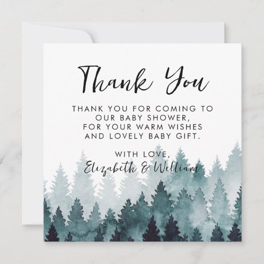 Rustic Forest Baby shower Hartelijk dank Bedankkaart (Voorkant)