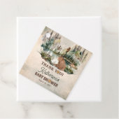 Rustic Forest Barly Wait Baby shower Bedankt Bedankjes Labels (In situ)