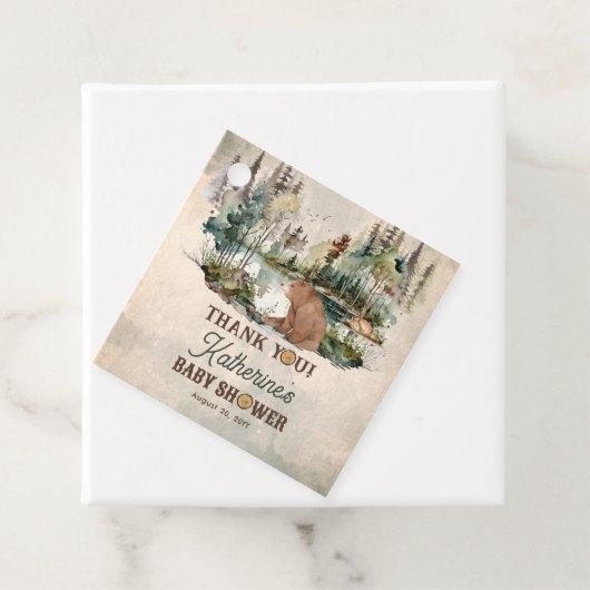 Rustic Forest Barly Wait Baby shower Bedankt Bedankjes Labels (In situ)