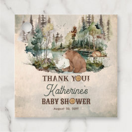 Rustic Forest Barly Wait Baby shower Bedankt Bedankjes Labels
