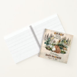Rustic Forest Barly Wait Baby shower Guest Book Notitieboek