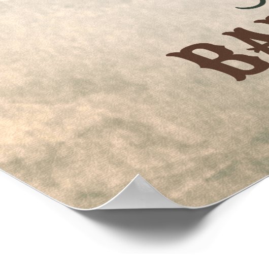 Rustic Forest Barly Wait Baby shower Welcome Poster (Hoek)