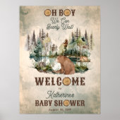 Rustic Forest Barly Wait Baby shower Welcome Poster (Voorkant)