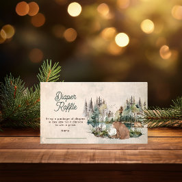 Rustic Forest Beer Baby shower Luierkrabbel Informatiekaartje