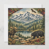 Rustic Forest Birthday Party Kaart (Achterkant)