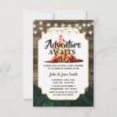 Rustic Forest Bonfire Adventure wacht Baby shower Kaart (Voorkant)