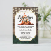 Rustic Forest Bonfire Adventure wacht Baby shower Kaart (Staand voorkant)