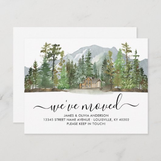 Rustic Forest Bossen We hebben New Home Moving ver Aankondiging (Voorkant / Achterkant)