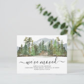 Rustic Forest Bossen We hebben New Home Moving ver Aankondigingskaart (Staand voorkant)