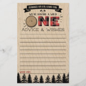 Rustic Forest Buffalo Pset Wild One Baby Advice (Voorkant)