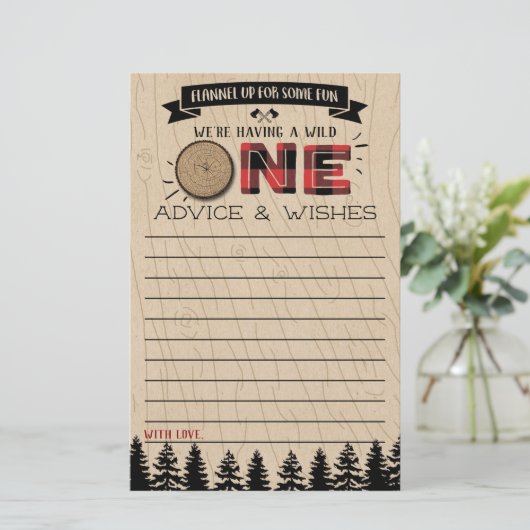 Rustic Forest Buffalo Pset Wild One Baby Advice (Staand voorkant)