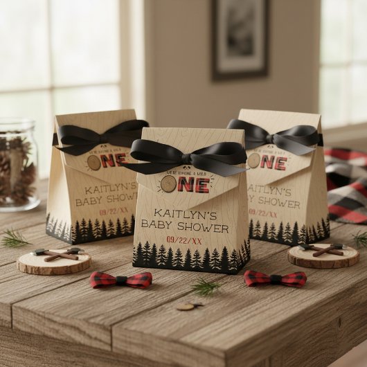 Rustic Forest Buffalo Pset Wild One Baby shower Bedankdoosjes