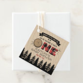 Rustic Forest Buffalo Pset Wild One Baby shower Bedankjes Labels (In situ)