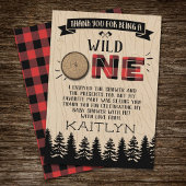 Rustic Forest Buffalo Pset Wild One Baby shower Bedankkaart