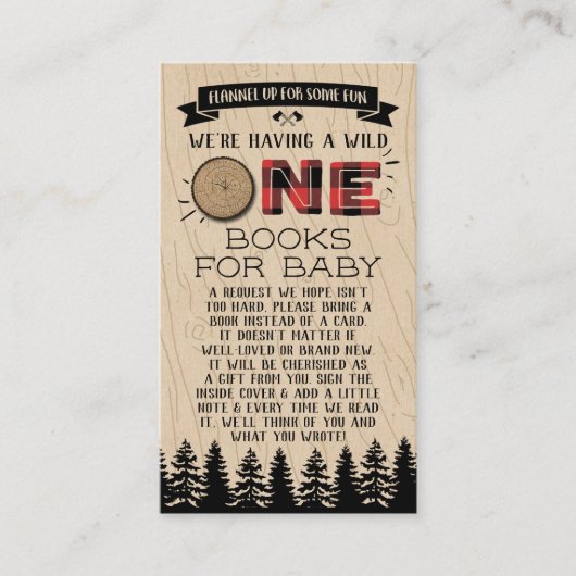Rustic Forest Buffalo Pset Wild One Baby shower Informatiekaartje (Voorkant)