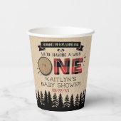 Rustic Forest Buffalo Pset Wild One Baby shower Papieren Bekers (Achterkant)
