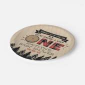 Rustic Forest Buffalo Pset Wild One Baby shower Papieren Bordje (Gekanteld)