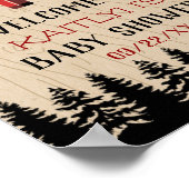 Rustic Forest Buffalo Pset Wild One Baby shower Poster (Hoek)