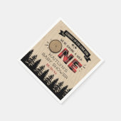 Rustic Forest Buffalo Pset Wild One Baby shower Servet (Hoek)