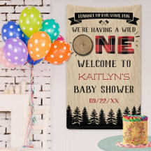 Rustic Forest Buffalo Pset Wild One Baby shower