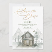 Rustic Forest Cabin Waterverf Save the Date Kaart (Voorkant)