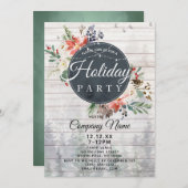 Rustic Forest Corporate Holiday Kerstfeest Kaart (Voorkant / Achterkant)