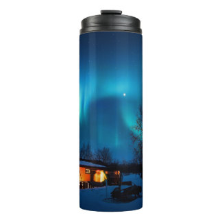 Rustic Forest Cottages & Cozy Cabins Nature Aurora Thermosbeker