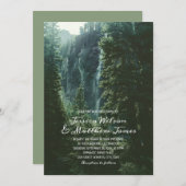 Rustic Forest Country Mountain Waterfall Wedding Kaart (Voorkant / Achterkant)