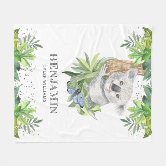 Rustic Forest Cute Little Koala Beer Fleece Deken (Voorkant (Horizontaal))