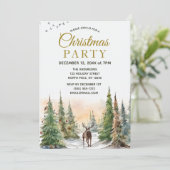 Rustic Forest Deer Kerstfeest Kaart (Staand voorkant)