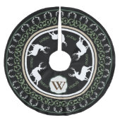 Rustic Forest Deer Silhouettes & Antlers Monogram Kerstboom Rok (Voorkant)