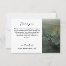 Rustic Forest Deer Sympathy Bedankt