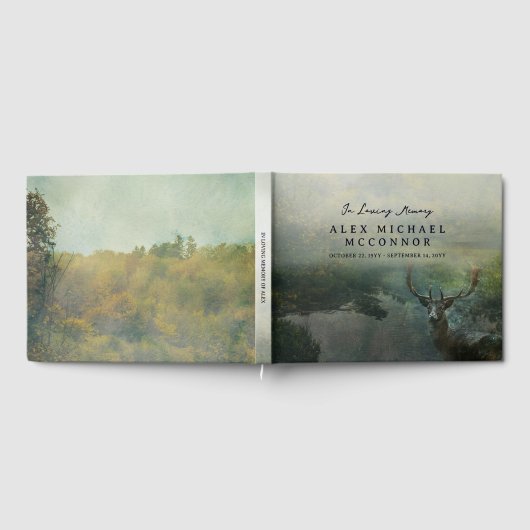 Rustic Forest Deer viering van het leven Gastenboek (Volledig)