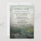 Rustic Forest Deer viering van het leven Kaart (Voorkant)