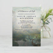 Rustic Forest Deer viering van het leven Kaart (Staand voorkant)