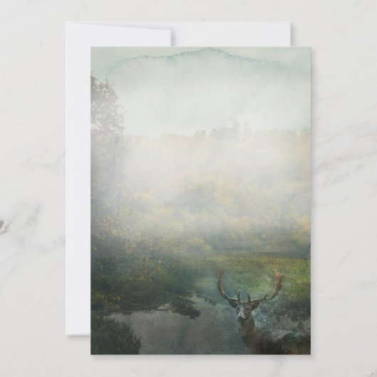 Rustic Forest Deer viering van het leven Kaart (Achterkant)